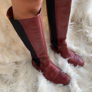 Dark red boots